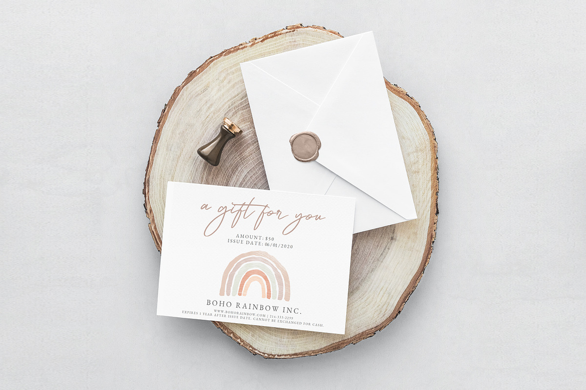 Boho Rainbow Gift Certificate, a Card Template by DesignStudioTeti (Photo 4 of 4)