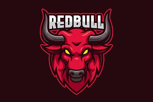 Red Bull Mascot Logo Template