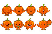 Pumpkin Mascot Vector Pack, an Illustration by MEDZ (Thumbnail 1 of 5)