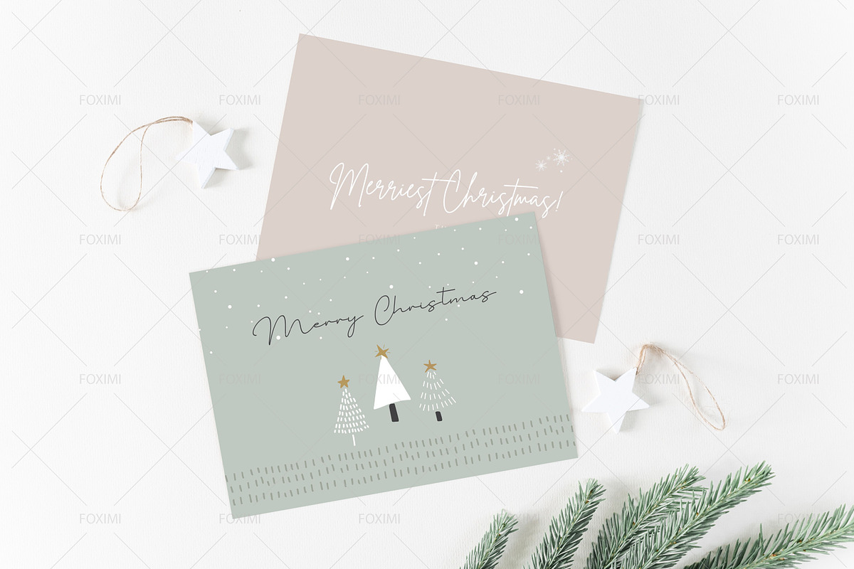7x5 Christmas Card Mockup, P05, a Product Mockup by FOXIMIDesign (Photo 3 of 5)