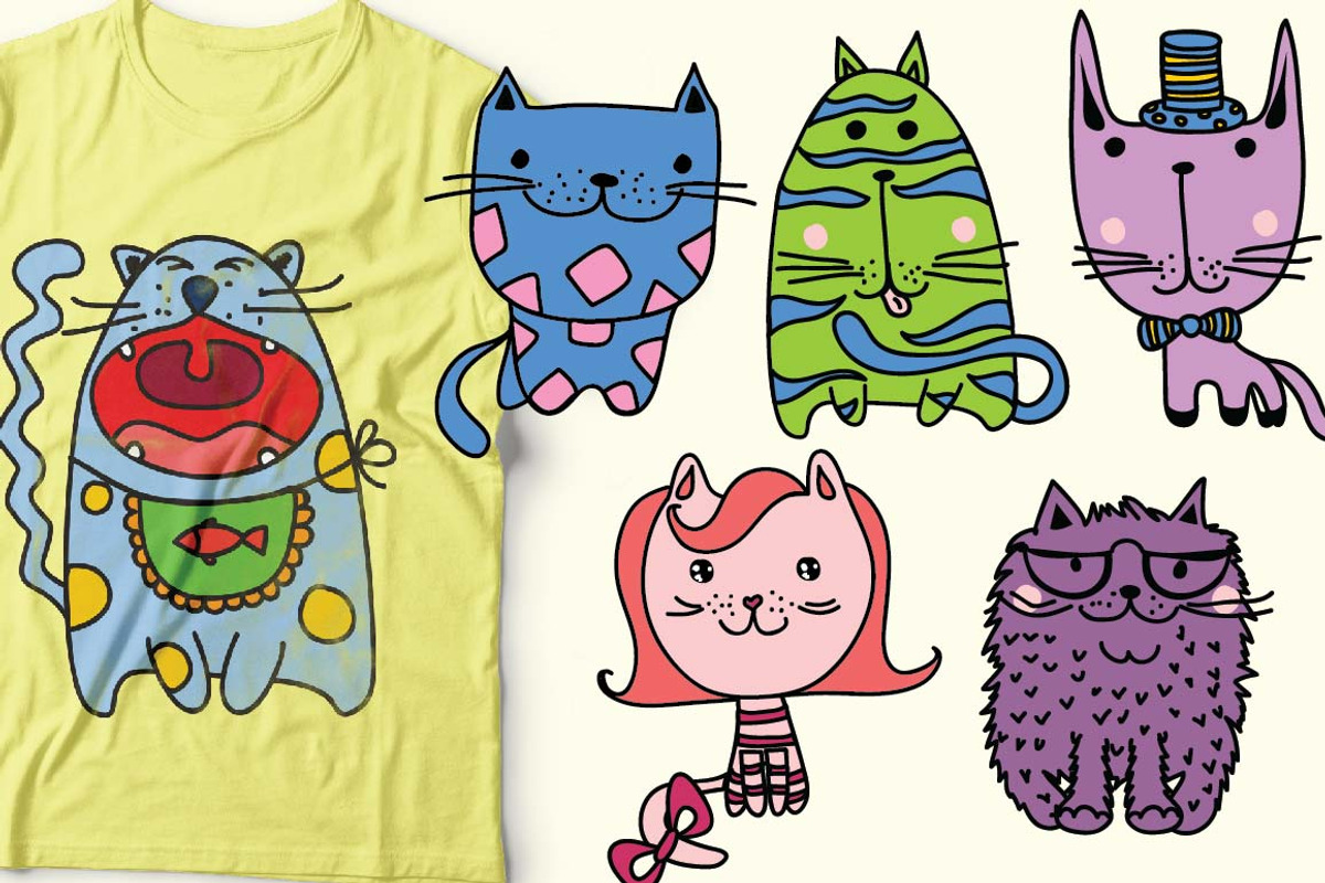 Doodle Cats, an Animal Illustration by Virinaflora (Photo 2 of 8)