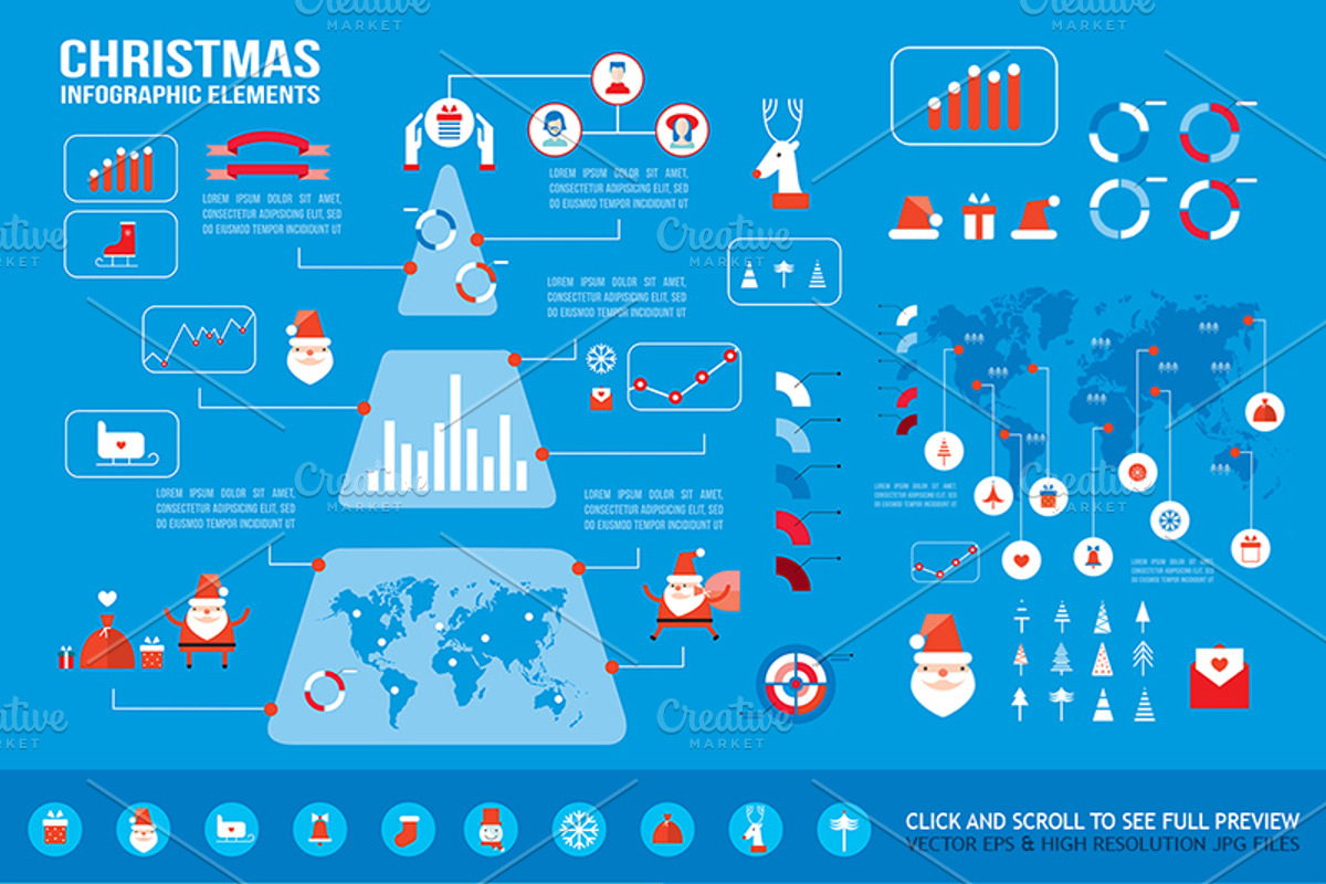 4 Christmas & New Year infographics, an Illustration by Anttoniu