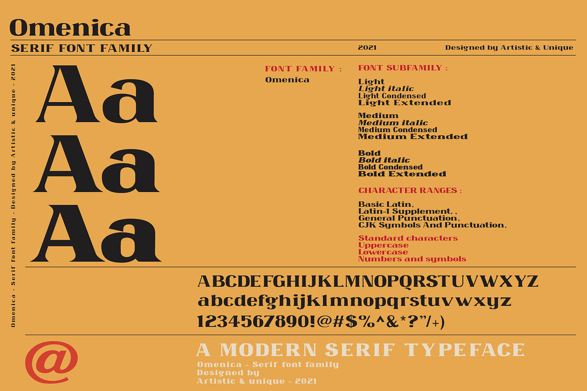 Omenica - Serif font Family, a Serif Font by Artistic & Unique (Photo 3 of 12)