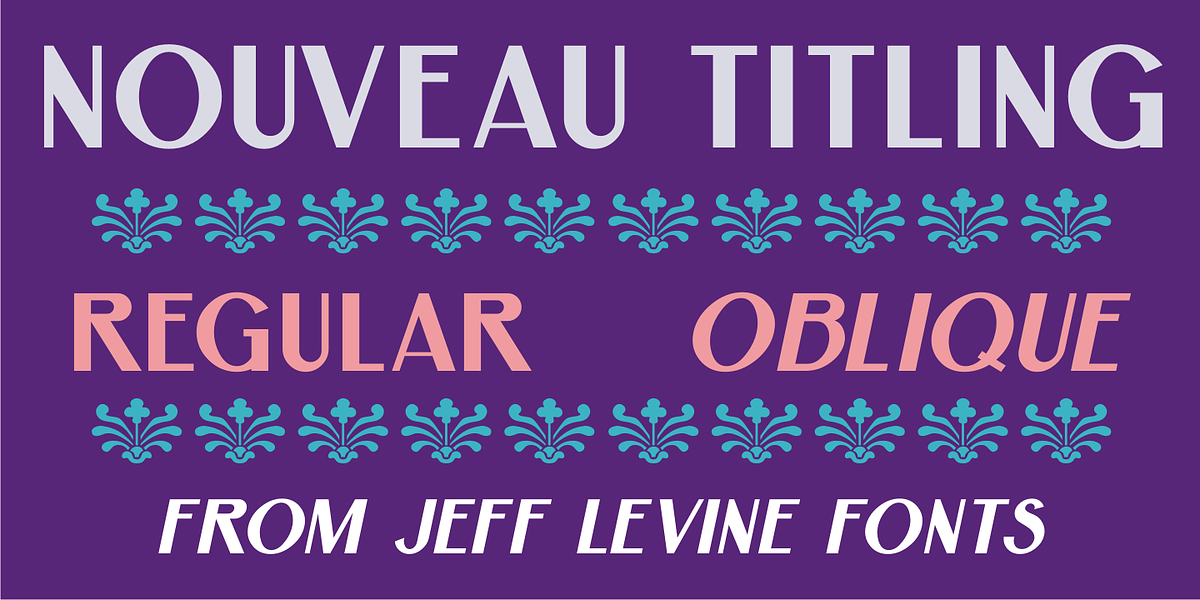 Nouveau Titling JNL, a Sans Serif Font by Jeff Levine Fonts