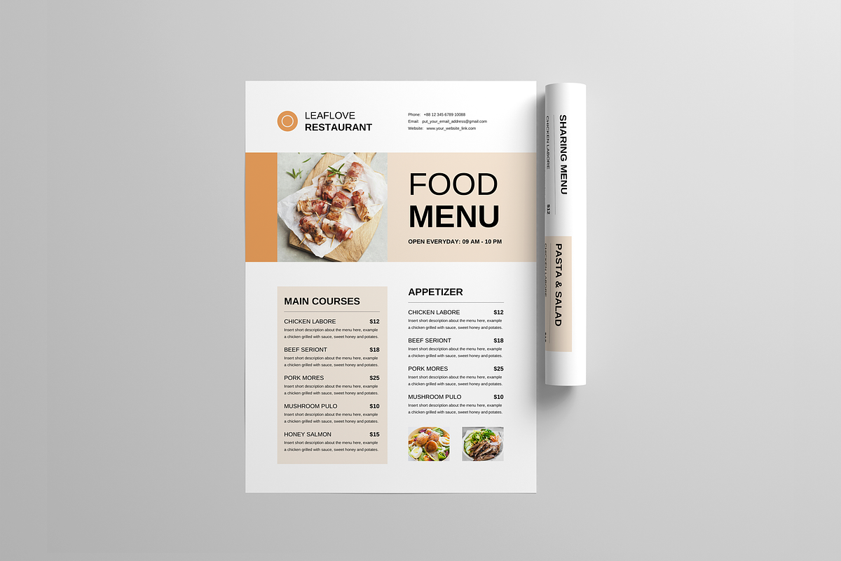 Food Menu, a Flyer Template by Leaflove (Photo 4 of 5)