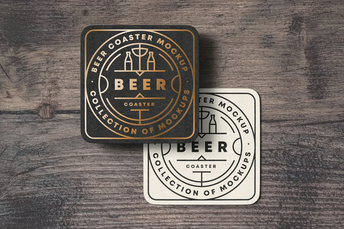 Beer Coaster Mock-up, an Advertising Mockup by zippypixelstudio (Photo 13 of 15)