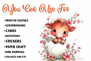 Whimsical Easter Highland Cow Clipar, an Illustration by CreationArt (Thumbnail 4 of 7)