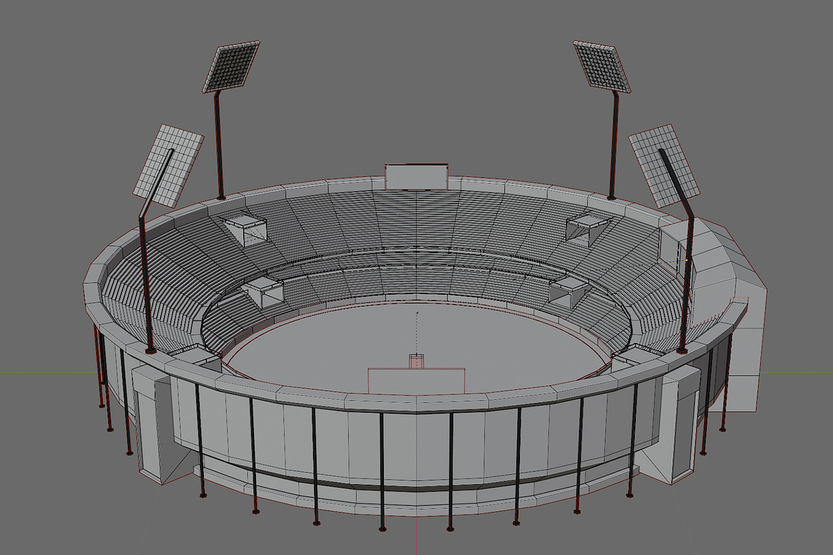 Cricket stadium Lowpoly Game ready, an Architecture 3D Model by MockupShelf (Photo 3 of 6)