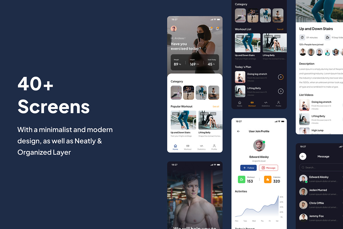Mussles - Workout Apps UI Kits, an App Template by Minialis (Photo 2 of 6)