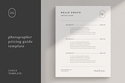 1 Page Photographer Pricing Guide, a Marketing Template by frommakertomaker (Thumbnail 1 of 6)