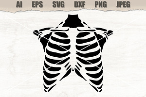 Stencil Human Rib Cage, a Decorative Illustration by MARYCRAFTIRIA