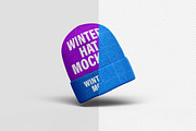 Winter Hat Mockup - 8 views, a Hat Mockup by Illusiongraphic (Thumbnail 11 of 19)