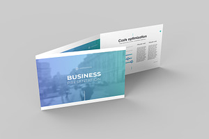 A5 Landscape Trifold Brochure Mockup