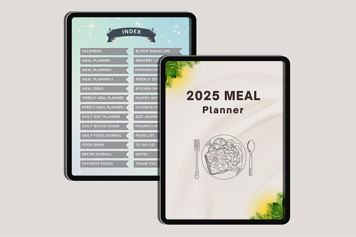 Digital 2025 Meal Planner Canva, a Stationery Template by Designmela01 (Photo 3 of 9)