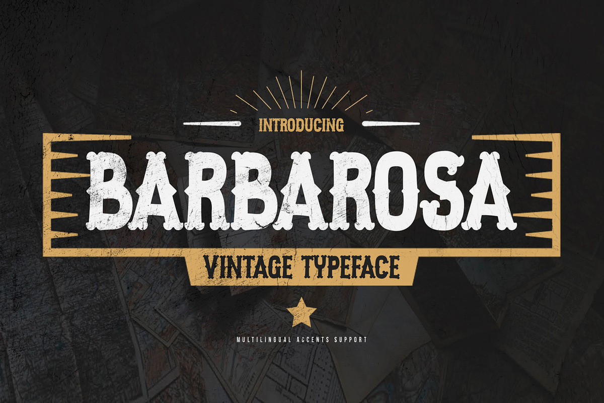BARBAROSA - Vintage Typeface, a Serif Font by Gassstype (Photo 1 of 8)