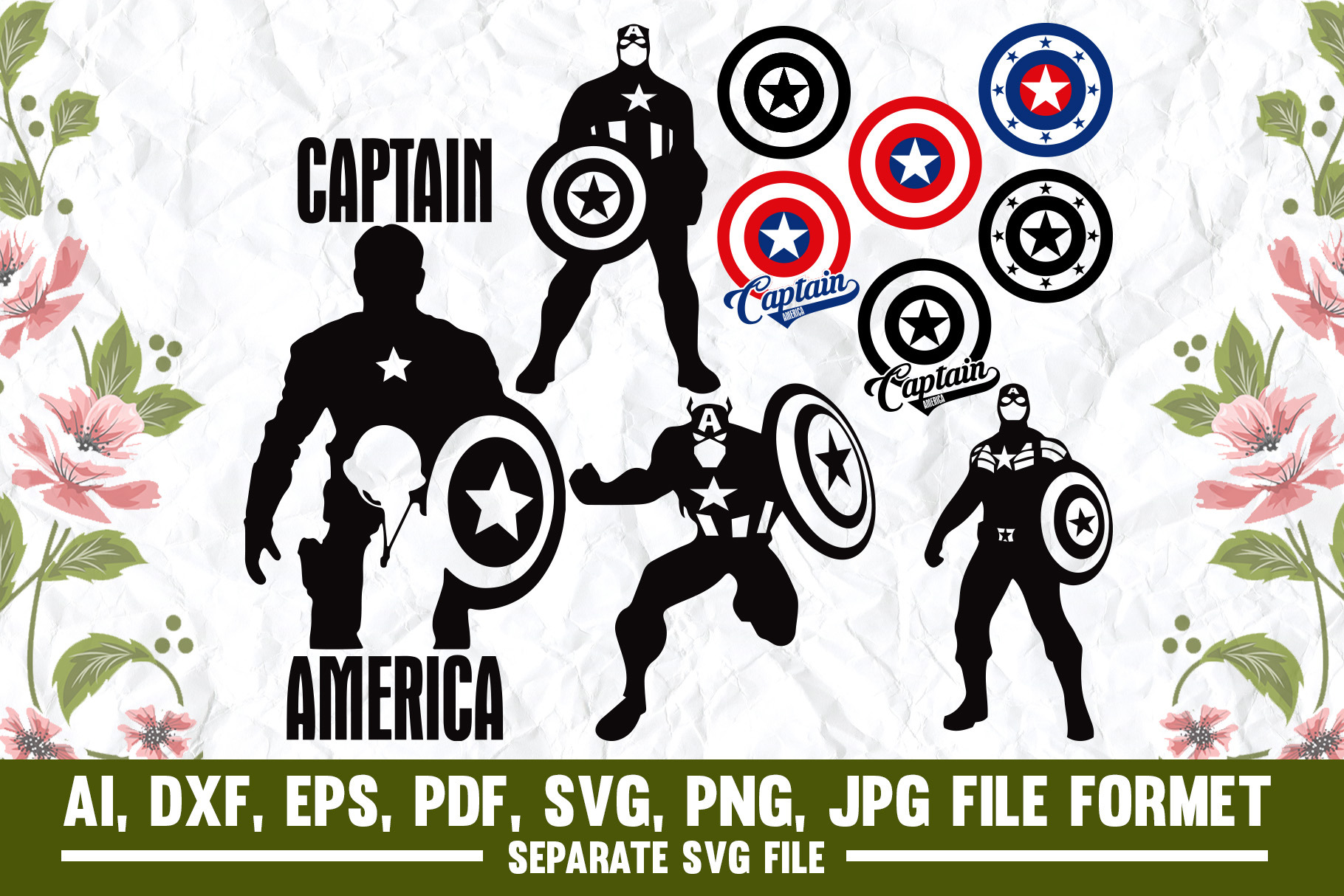 Captain Americaamericacaptain Svg by Vectorartprintabledesign  Creative Market