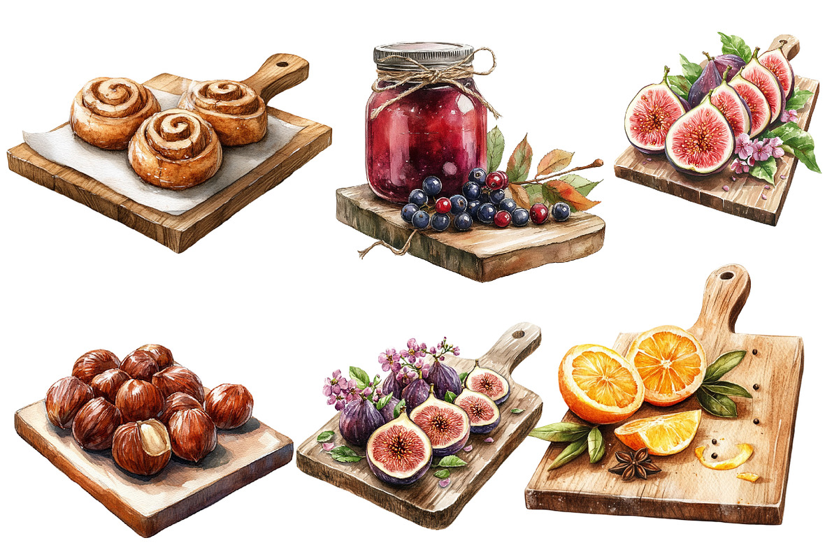 Watercolor Autumn Cutting Board, an Illustration by Designworld (Photo 2 of 6)