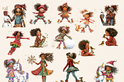 CHRISTMAS FOLK GIRL CLIPART, a Person Illustration by Daring Digies (Thumbnail 2 of 8)
