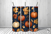 Denim Pumpkin & Leaves Pattern, a Pattern Graphic by Creative Store (Thumbnail 5 of 5)