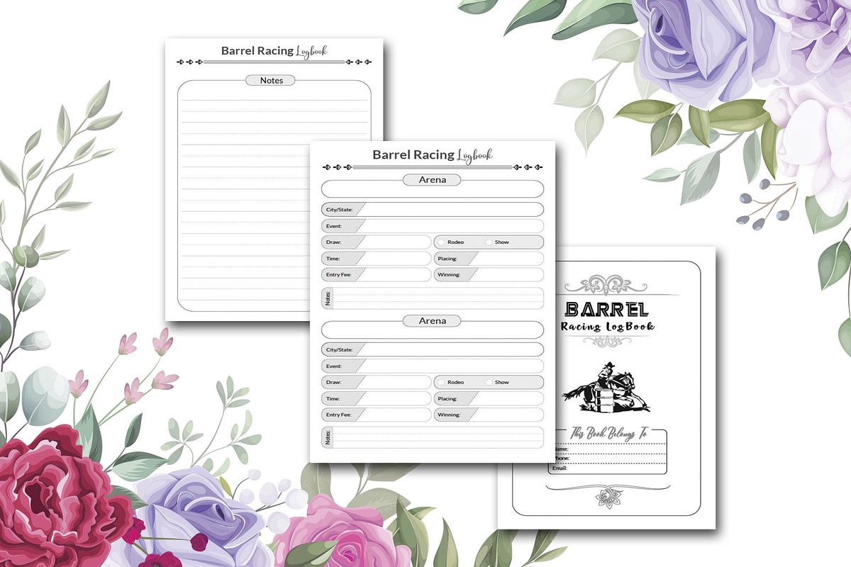 Barrel Racing Log Tracker, a Stationery Template by design_hut