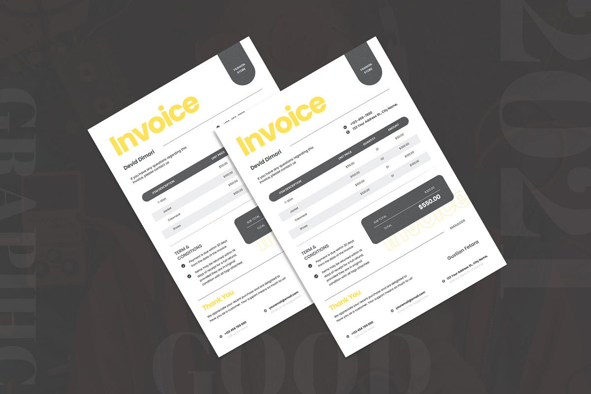 Bold Fashion Store - Invoice, a Print Template by AQR Studio (Photo 2 of 2)
