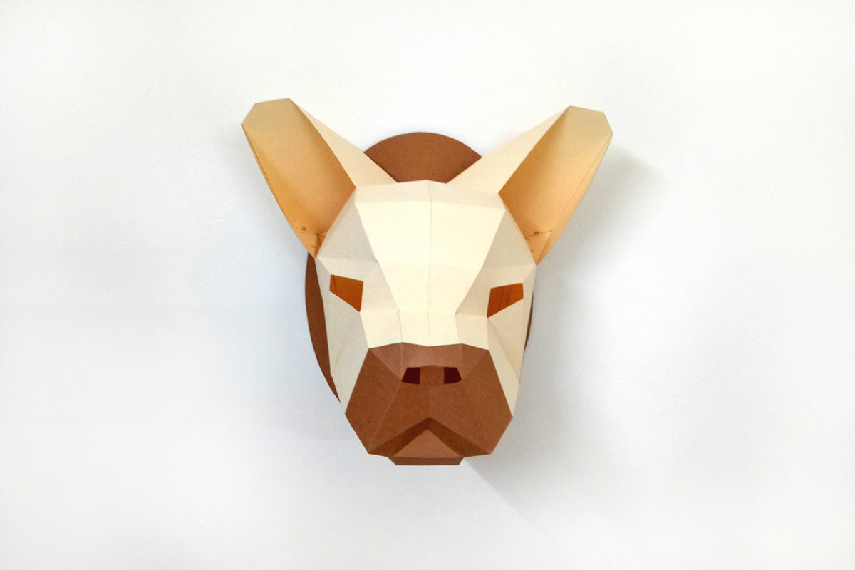 DIY French Bulldog - 3d papercraft, a Templates & Theme by PAPER amaze