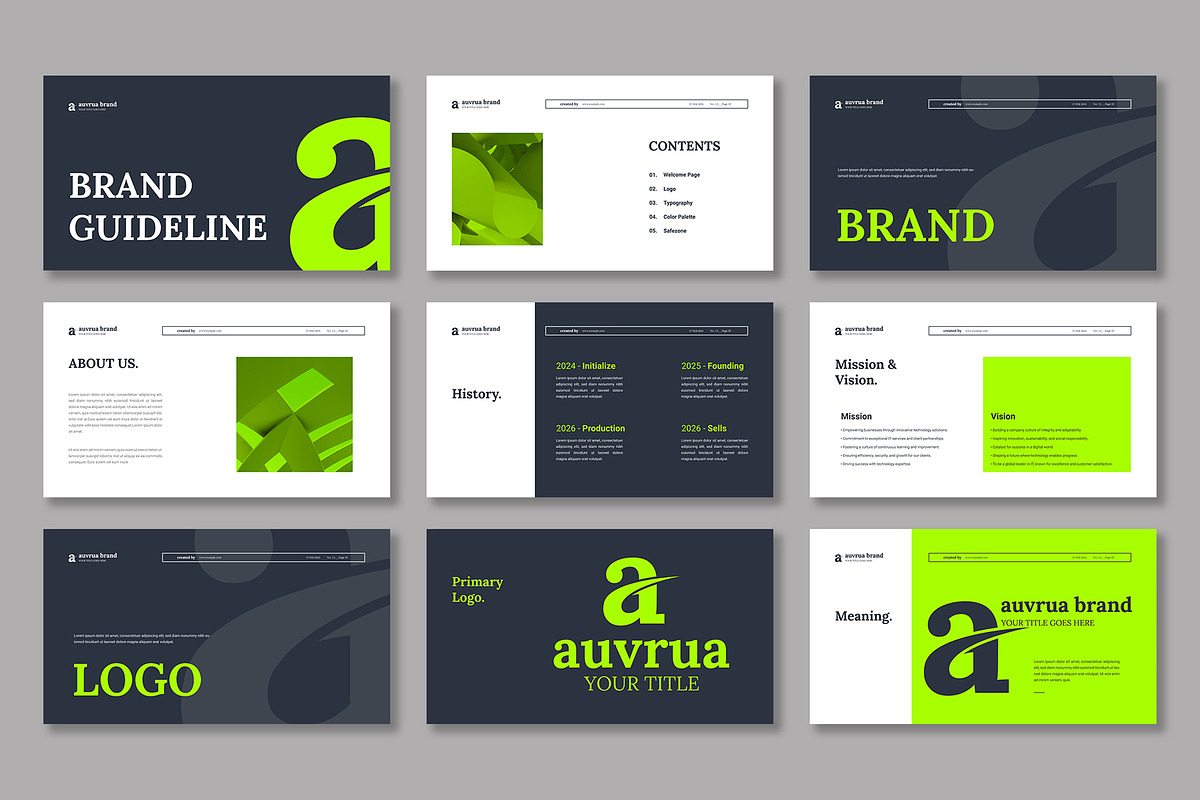 Creative Brand Guideline PowerPoint, a Presentation Template by Mighty-Slide (Photo 2 of 5)