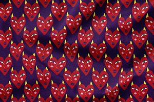 Pattern With Devilish Hearts