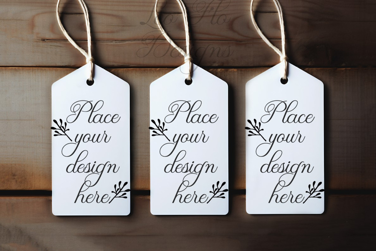 3 gift tag multiple label mockup tab, a Stationery Template by Leo Flo Mockups (Photo 1 of 3)