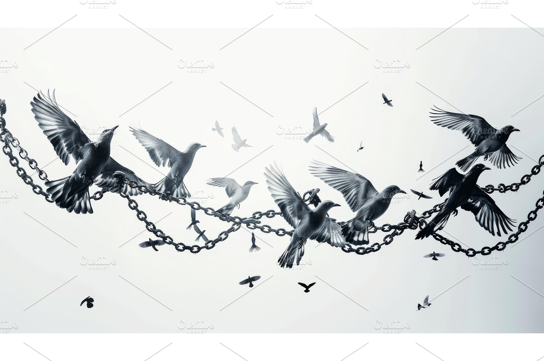 Flying Birds And Broken Chains -, an Animal Photo by ZinetroN