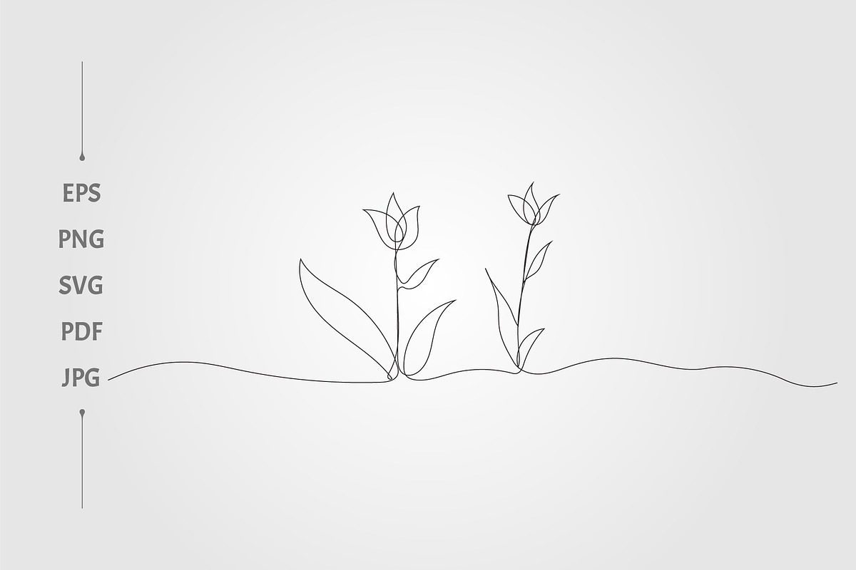 tulip botanical floral sketches, an Object Graphic by lawoel (Photo 2 of 3)