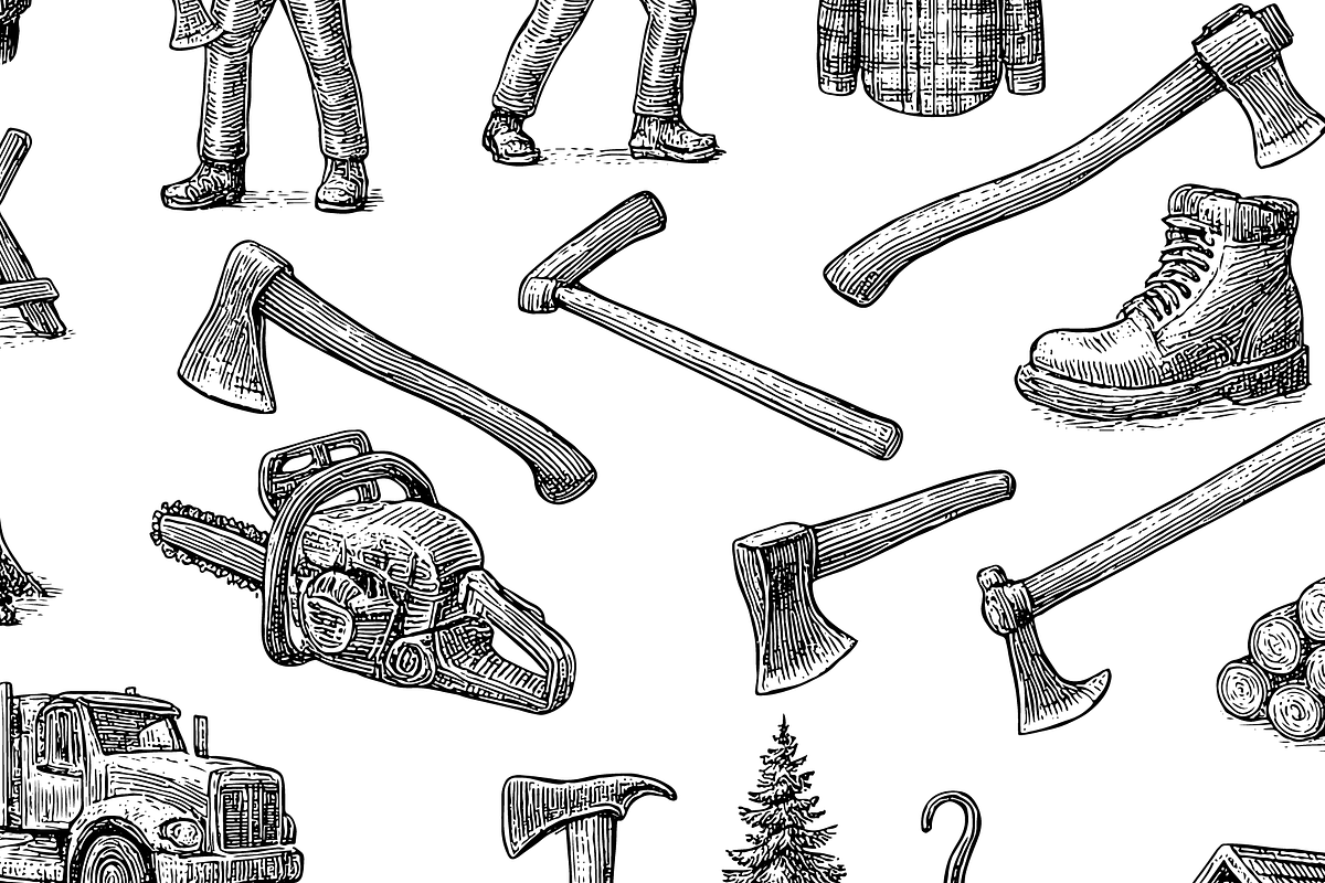 Lumberjack Tools & Logging Set, an Object Graphic by RT Studio (Photo 3 of 4)