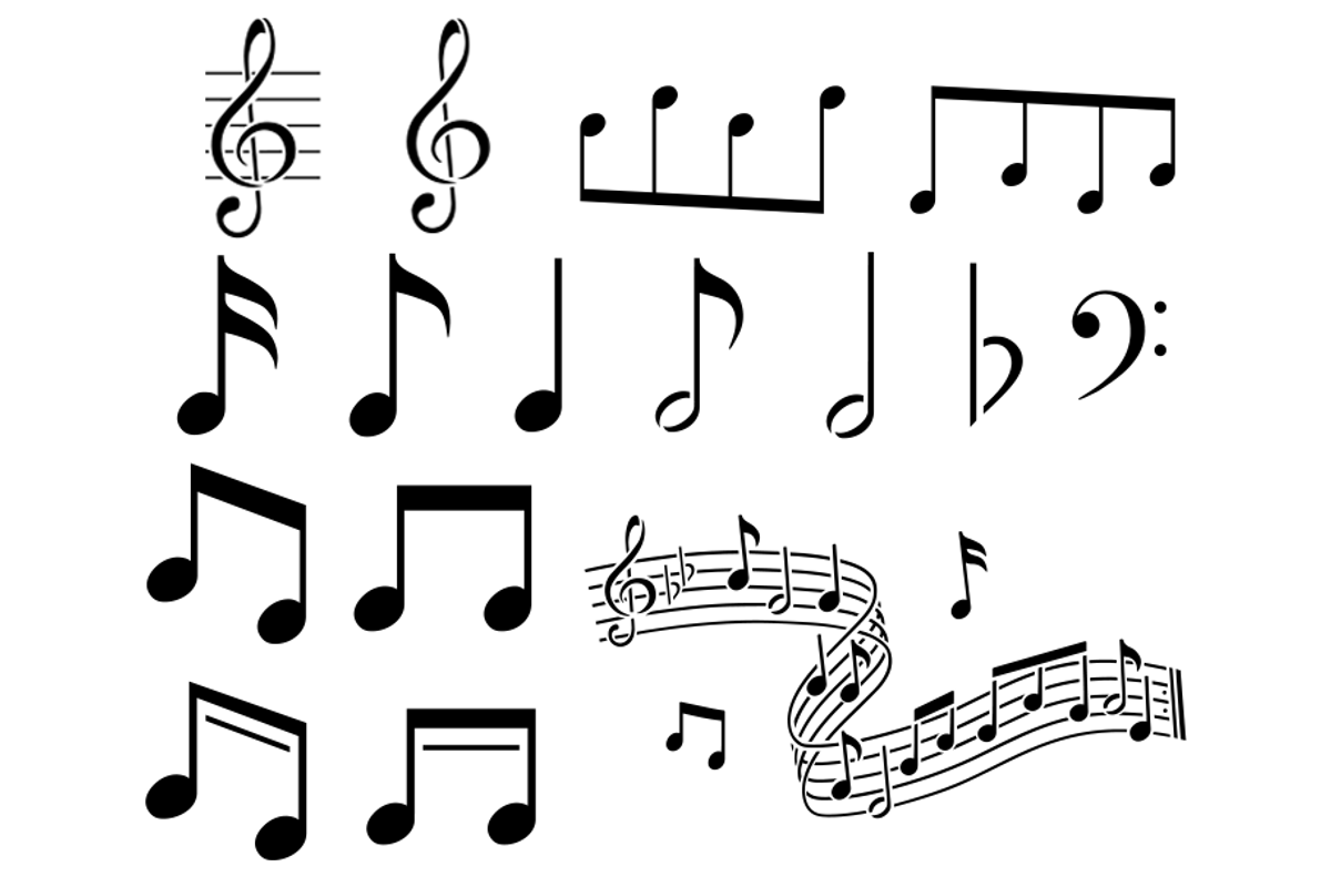 Musical Notes Stencil, Templates, an Object Graphic by Doodle Cloud Studio (Photo 2 of 2)