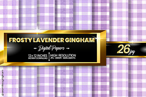 Frosty Lavender Gingham Digital Pape