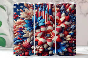 3D Floral Patriotic Tumbler, an Arts & Entertainment Photo by LamanAzalea