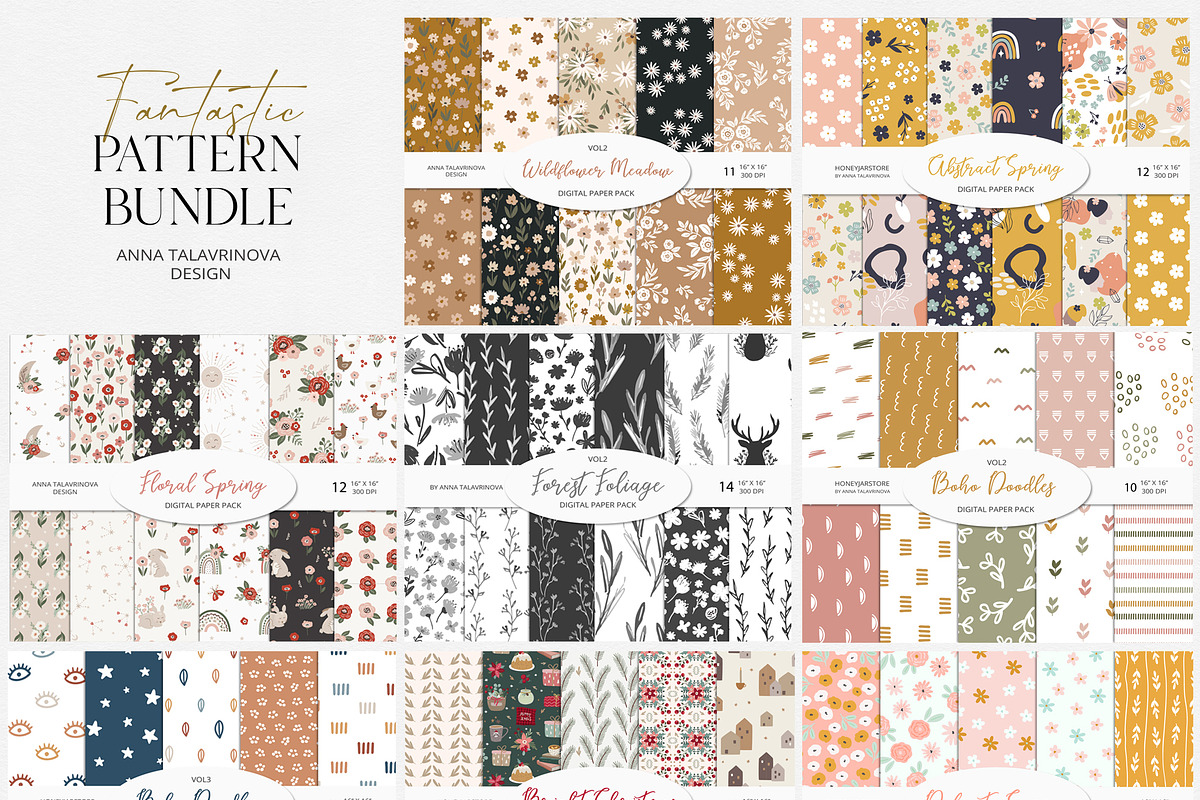 Fantastic Pattern Bundle, a Pattern Graphic by Cozy pattern shop (Photo 6 of 9)