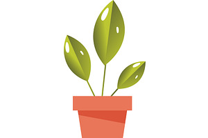 Flower in pot vector icon isolated, an Object Illustration by Sky Pics Studio