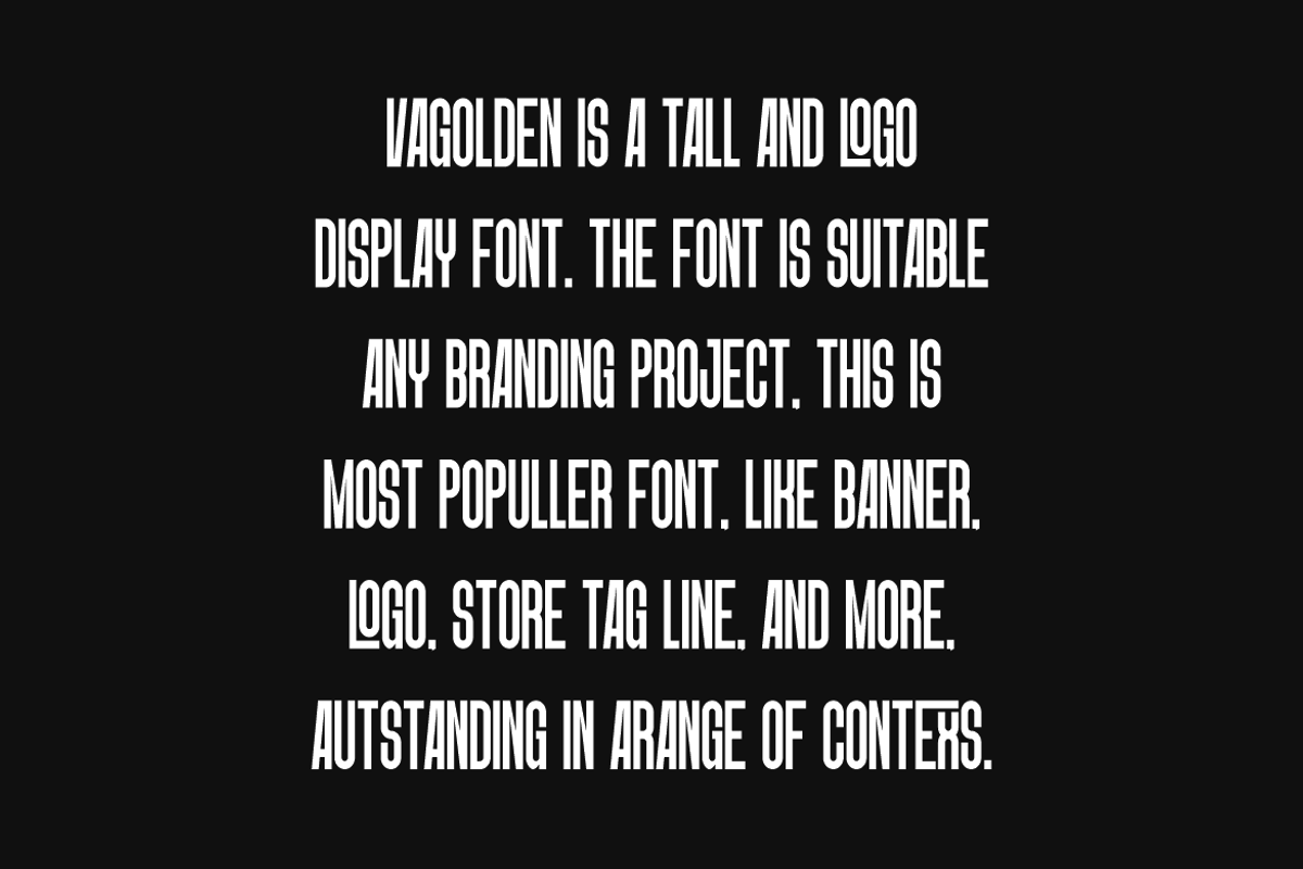 Vagolden - Modern Condensed Sans, a Sans Serif Font by QR Design Studio (Photo 4 of 7)
