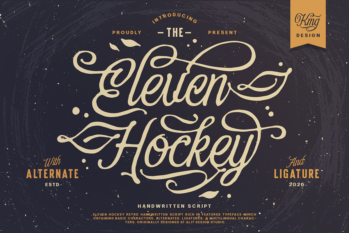 Eleven Hockey Typeface, a Script Font by alit design (Photo 1 of 20)