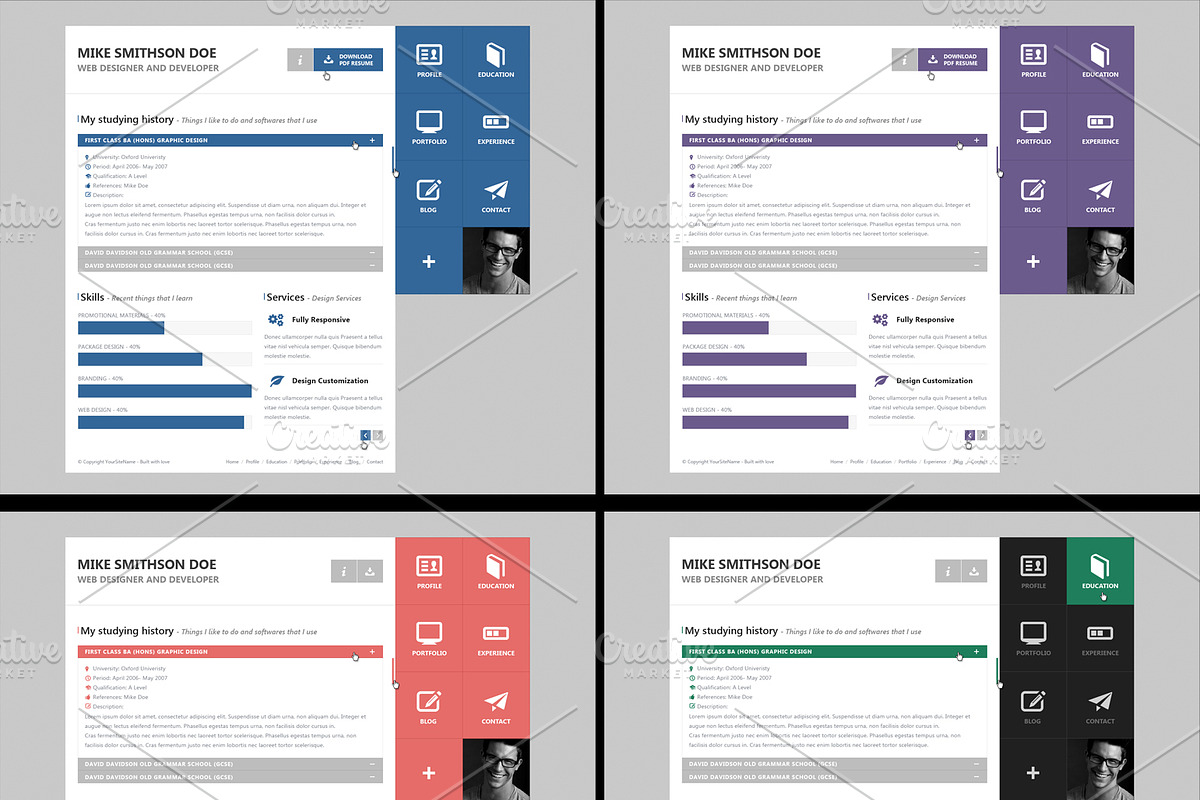 Flat Resume - Virtual Business Card, a Websites & App Template by MustacheThemes (Photo 6 of 6)