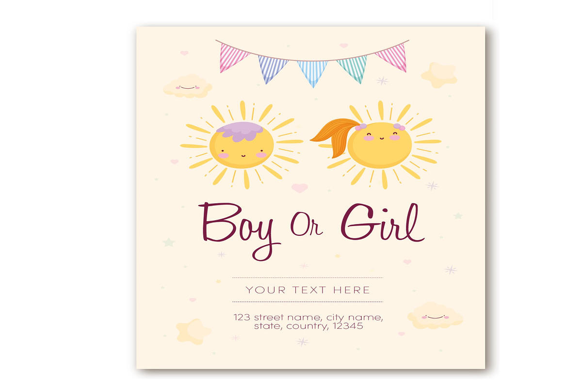 Gender Reveal Invitations, a Templates & Theme by studiogstock (Photo 2 of 3)