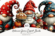 Halloween Gnome Clipart Bundle PNG, a Seasonal Illustration by CreationArt (Thumbnail 1 of 5)