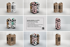 Paper Boxed Drink Packaging MockUps