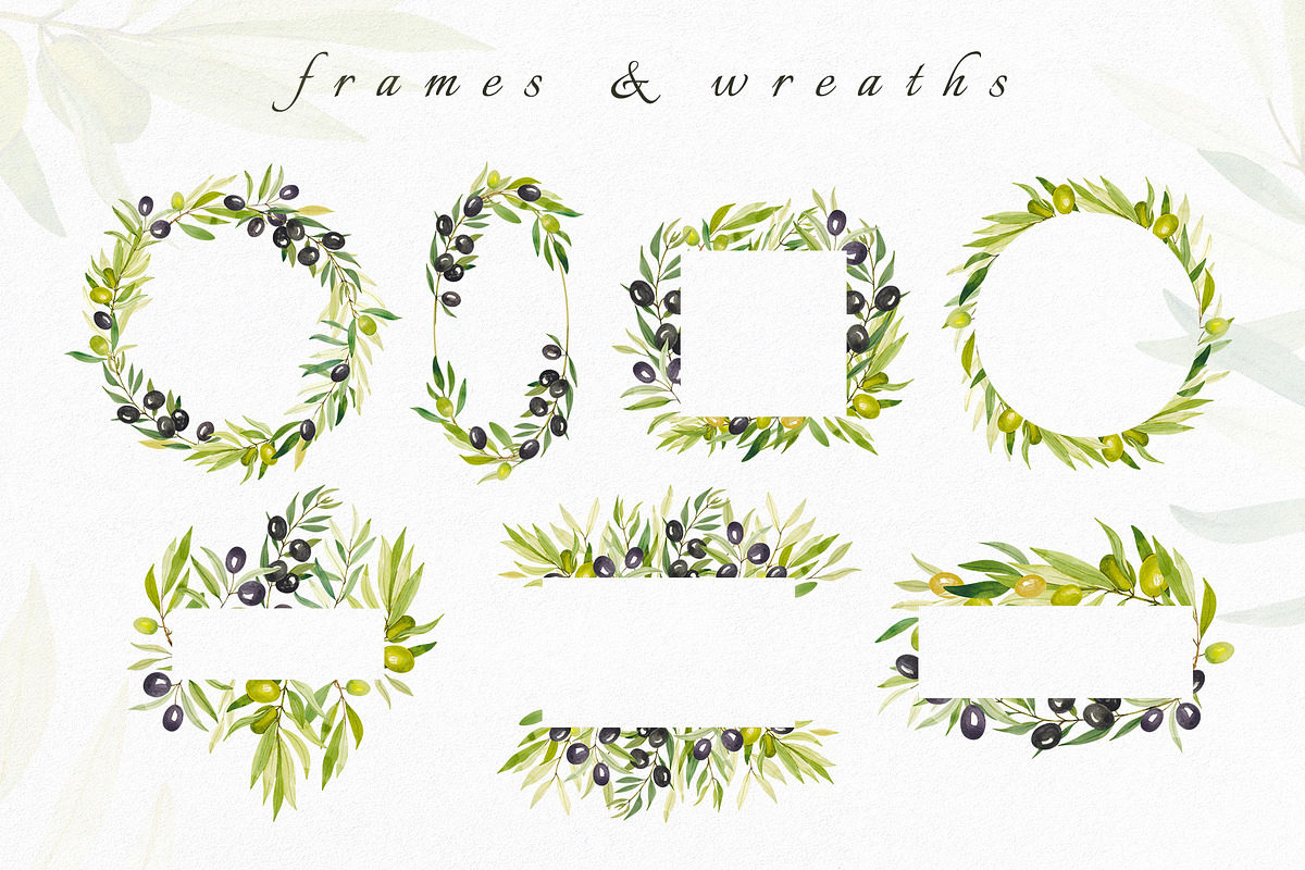 Olives. Watercolor collection, an Illustration by Kuzya's shop (Photo 5 of 8)