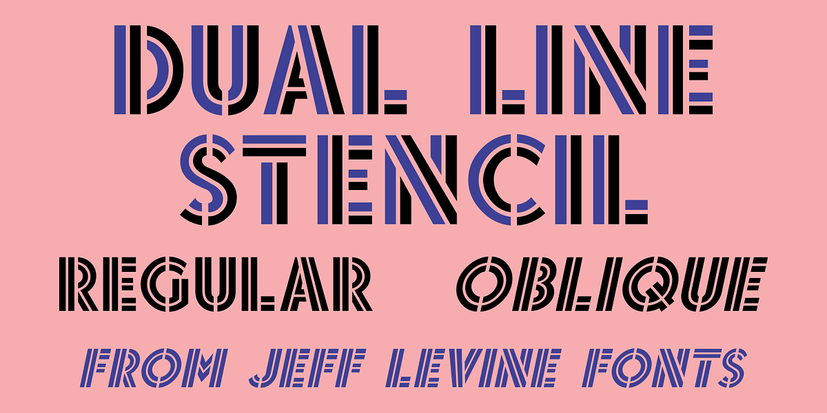 Dual Line Stencil JNL, a Sans Serif Font by Jeff Levine Fonts (Photo 1 of 5)