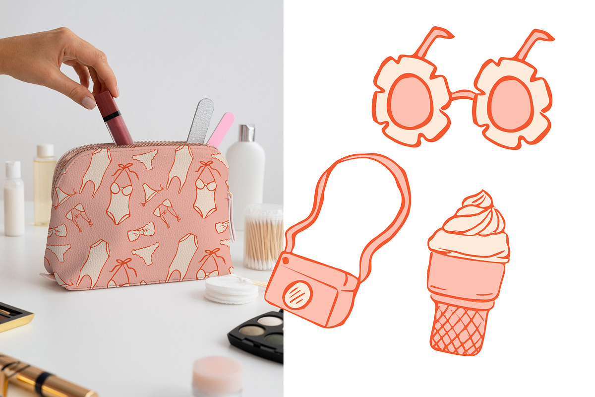 Summer by the pool illustrations, an Object Graphic by MayBay Studio (Photo 5 of 5)
