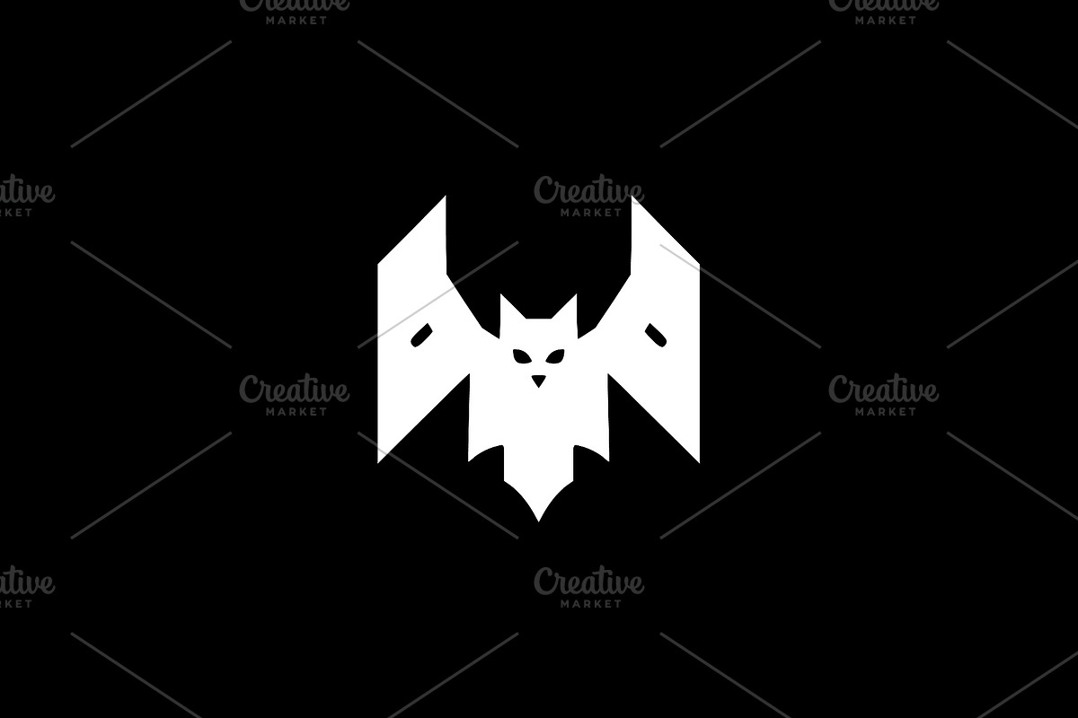 Geometric Bat Silhouette, an Animal Illustration by Vectorium Studio (Photo 2 of 4)