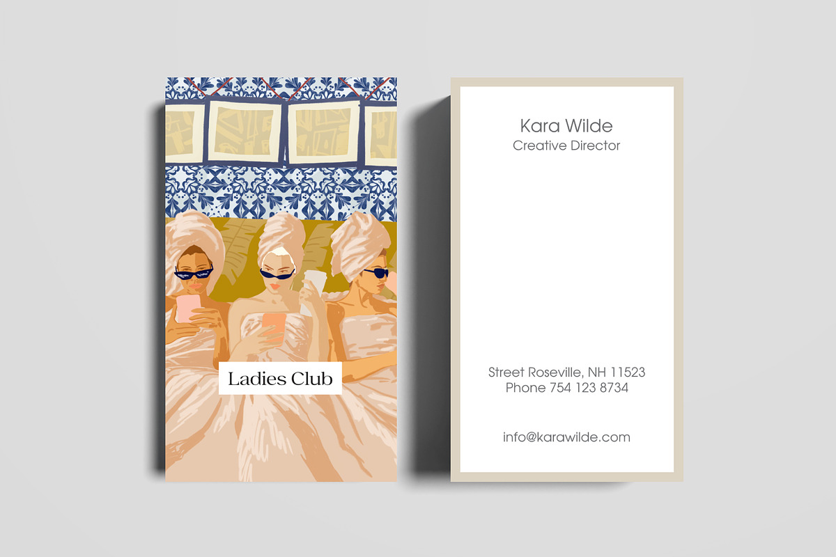 Ladies Club Business Card Template preview 2