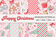 Preppy Coquette Christmas patterns, a Pattern Graphic by @olga.angelloz (Thumbnail 1 of 2)