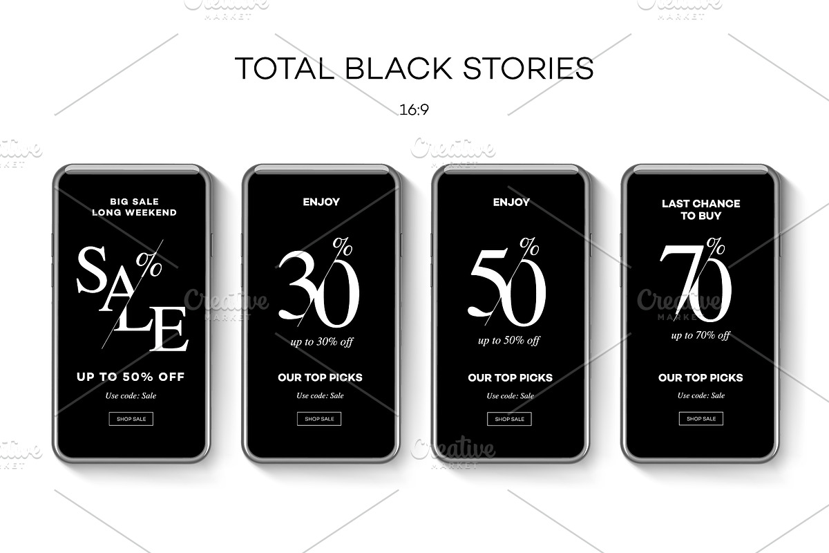 Black Friday sale UI Kit, a Social Media Template by PREMIUMVECTOR